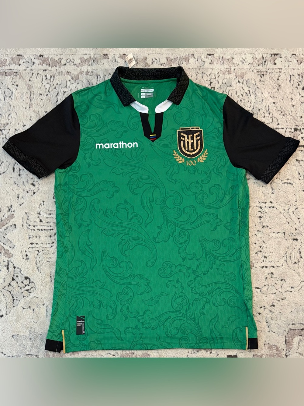 Marathon Authentic Ecuador 100 Years Edition Centenario Green Jersey Men’s Sz: L